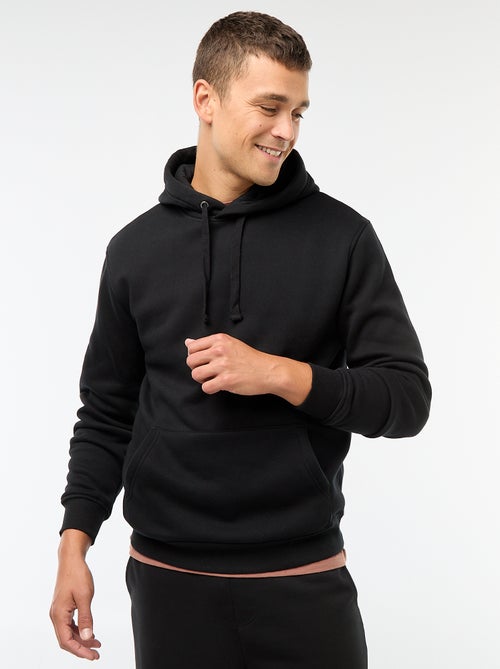 Sweat com capuz em moletom cardado com bolso canguru - Kiabi