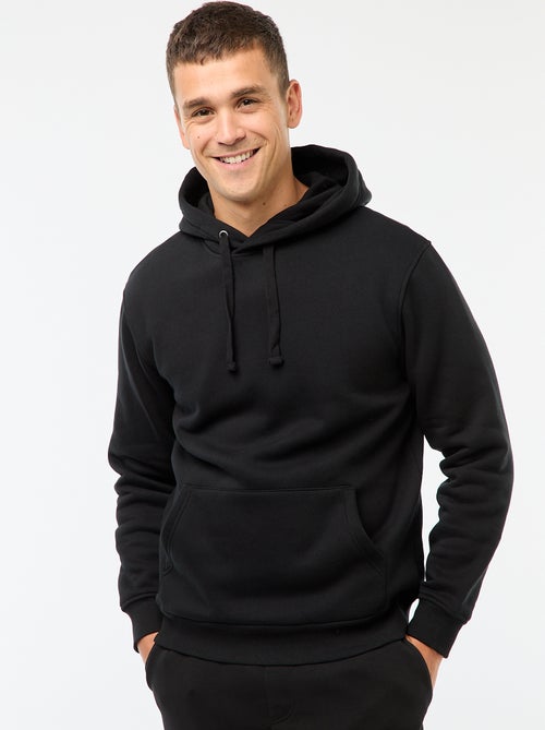 Sweat com capuz em moletom cardado com bolso canguru - Kiabi