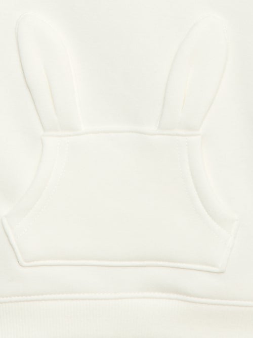 Sweat com capuz em moletom com desenho de coelho - Kiabi