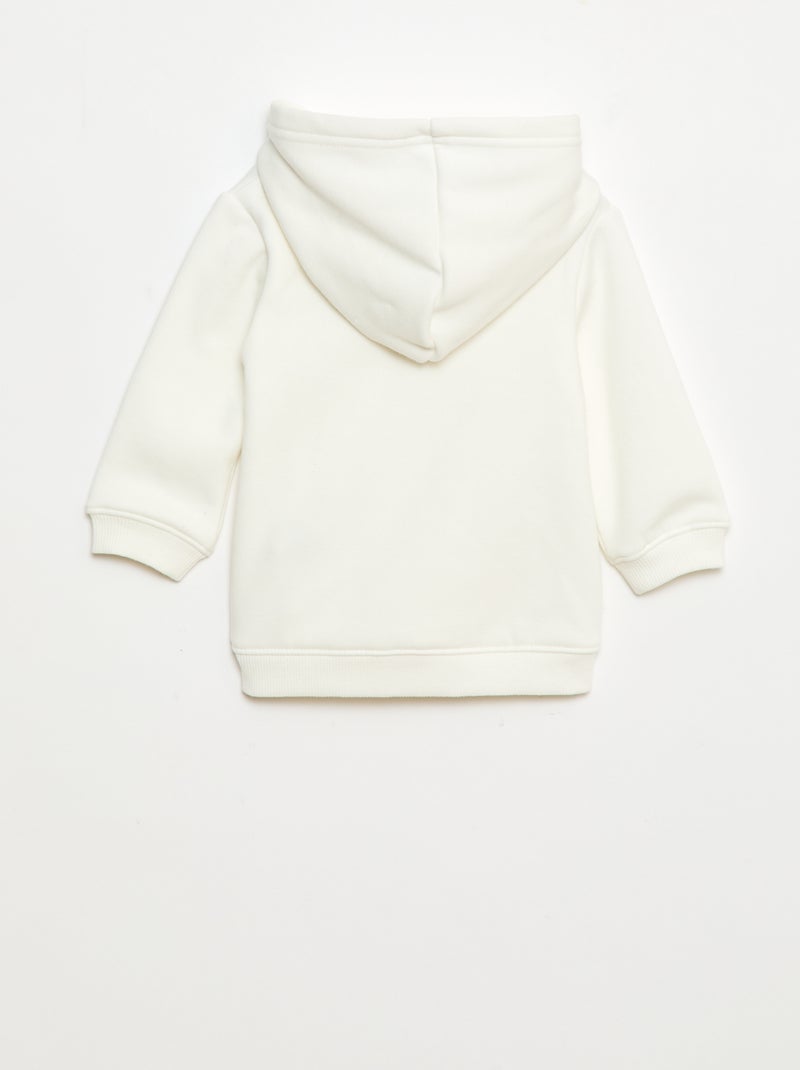 Sweat com capuz em moletom com desenho de coelho Branco - Kiabi