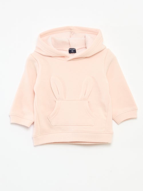Sweat com capuz em moletom com desenho de coelho - Kiabi