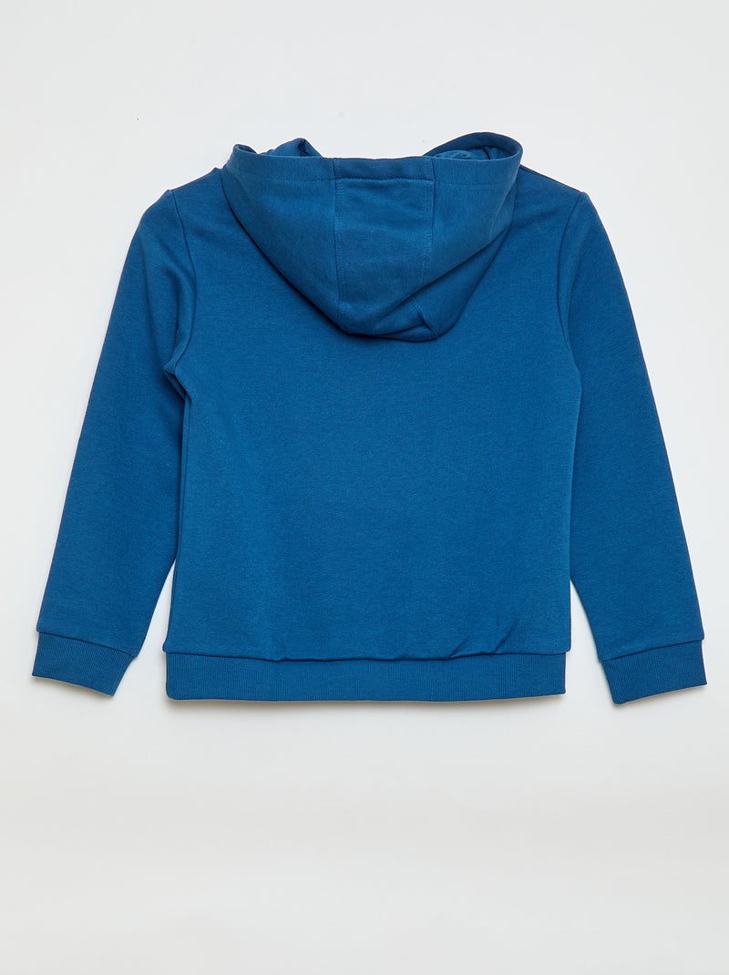 Sweat com capuz em moletom felpudo Azul - Kiabi