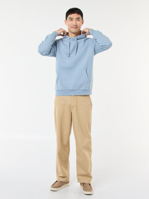 Sweat com capuz em moletom felpudo com bolso canguru - Kiabi