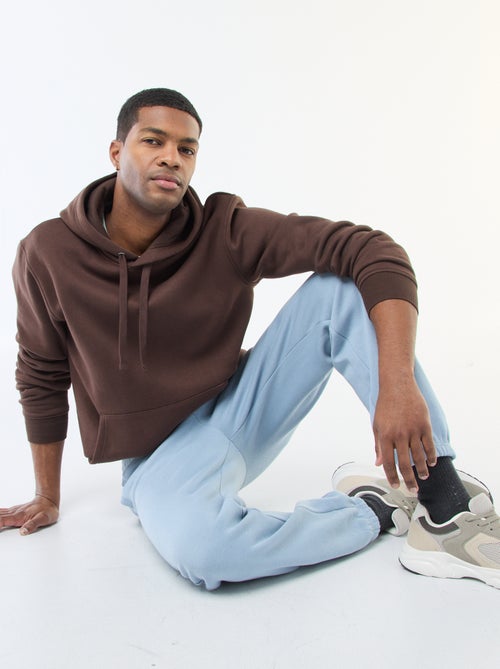 Sweat com capuz em moletom felpudo com bolso canguru - Kiabi