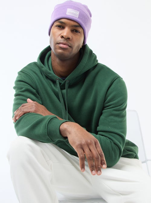 Sweat com capuz em moletom felpudo com bolso canguru - Kiabi