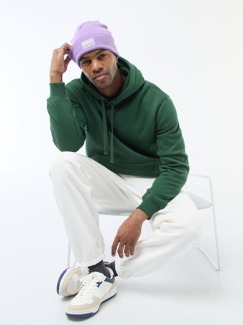 Sweat com capuz em moletom felpudo com bolso canguru - Kiabi