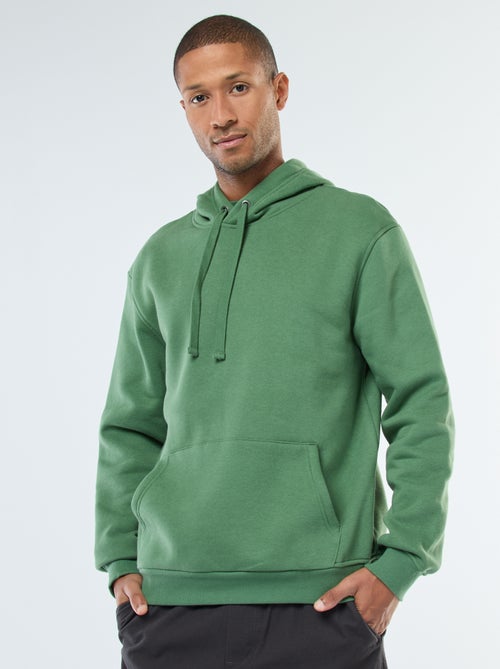 Sweat com capuz em moletom felpudo com bolso canguru - Kiabi