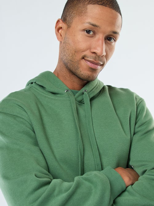 Sweat com capuz em moletom felpudo com bolso canguru - Kiabi