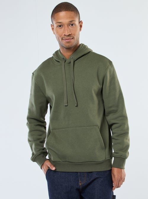 Sweat com capuz em moletom felpudo com bolso canguru - Kiabi