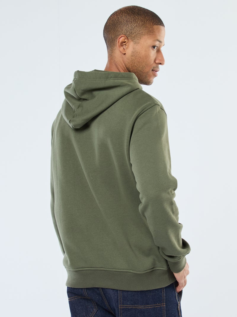Sweat com capuz em moletom felpudo com bolso canguru Verde - Kiabi
