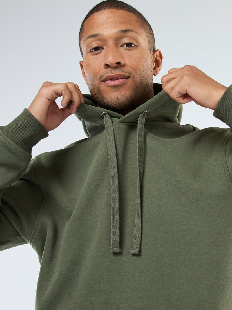 Sweat com capuz em moletom felpudo com bolso canguru Verde - Kiabi