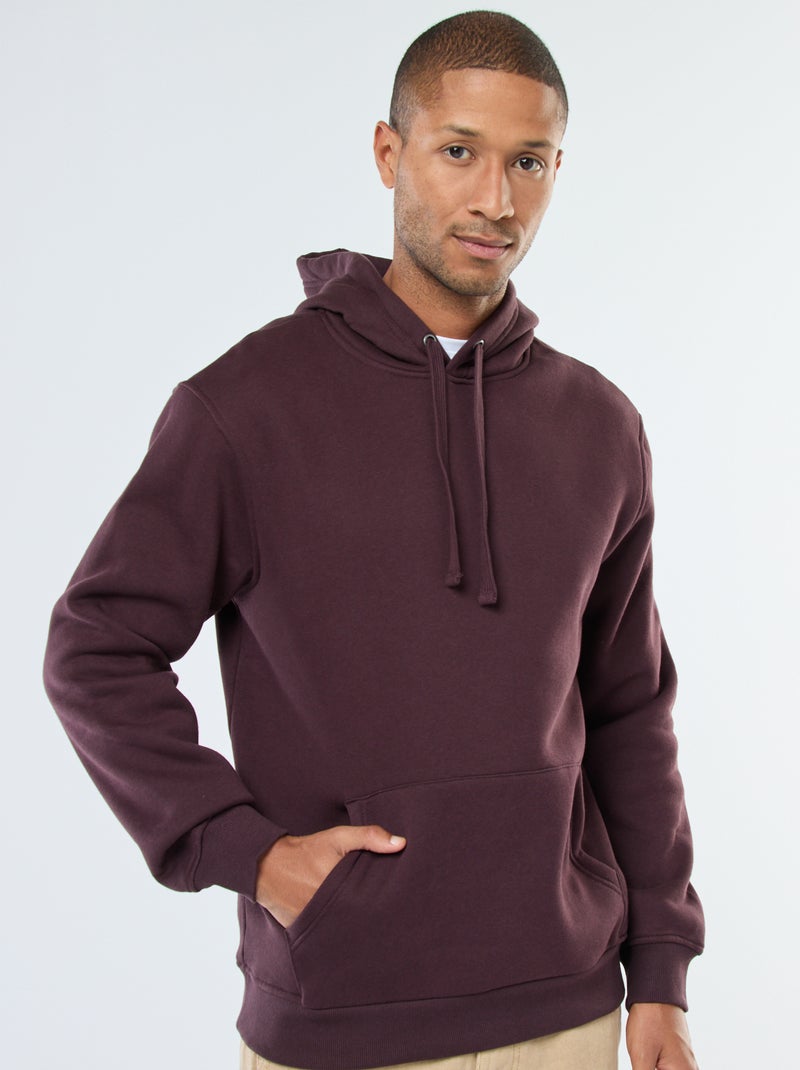 Sweat com capuz em moletom felpudo com bolso canguru Violeta - Kiabi