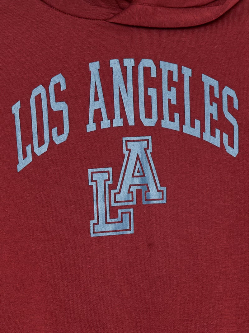 Sweat com capuz em moletom felpudo Vermelho - Kiabi