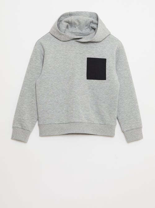 Sweat com capuz em moletom leve com bolso no peito - Kiabi