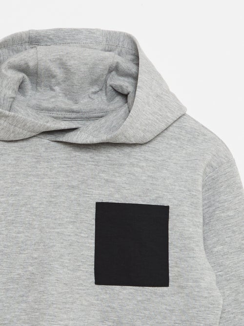 Sweat com capuz em moletom leve com bolso no peito - Kiabi