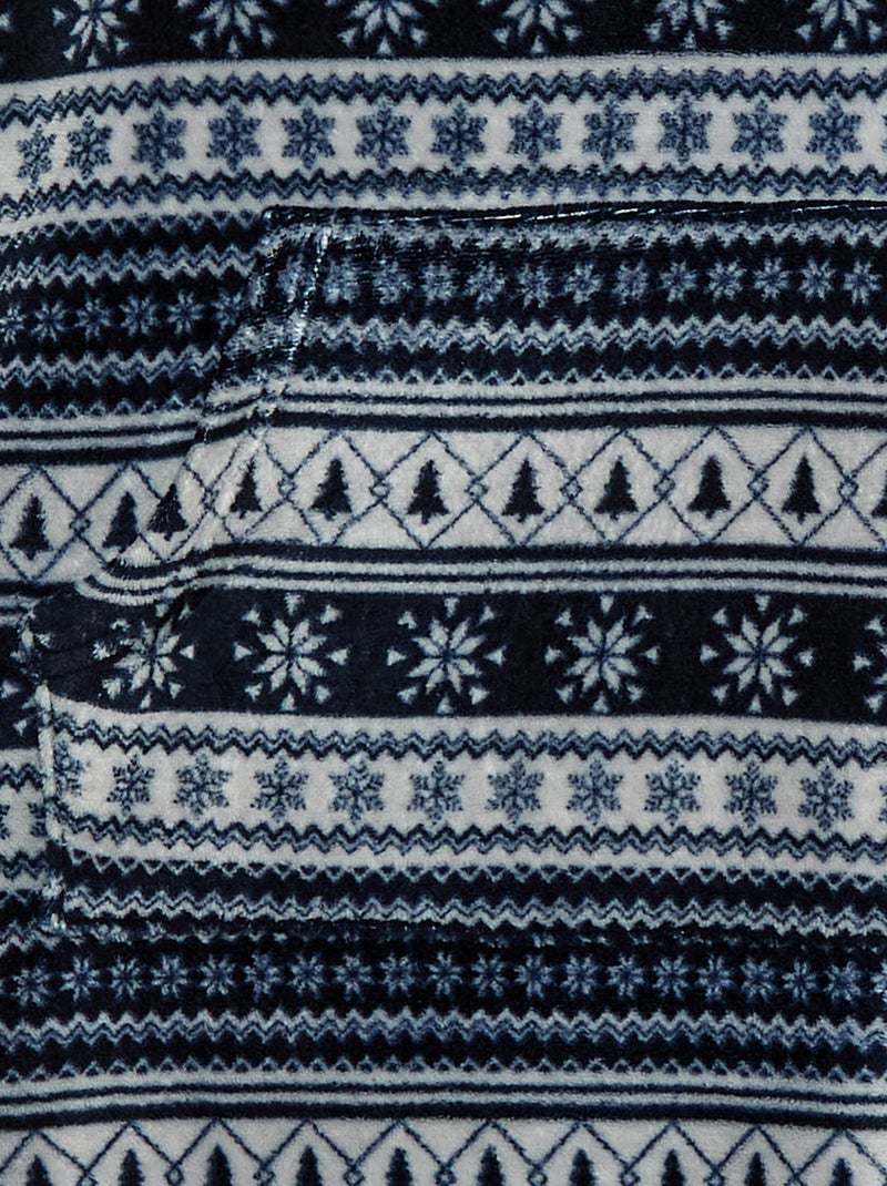 Sweat com capuz em polar Azul - Kiabi