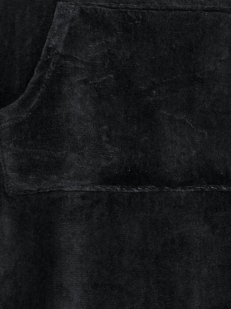 Sweat com capuz em polar Preto - Kiabi