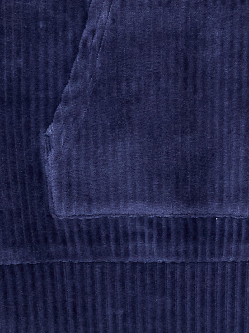 Sweat com capuz em veludo cotelê Azul - Kiabi