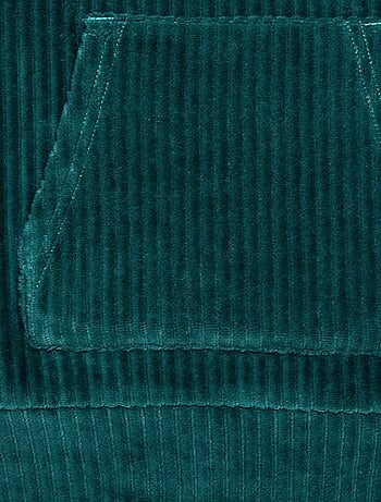 Camisola com capuz em veludo cotelê