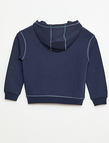 Camisola com capuz estampada