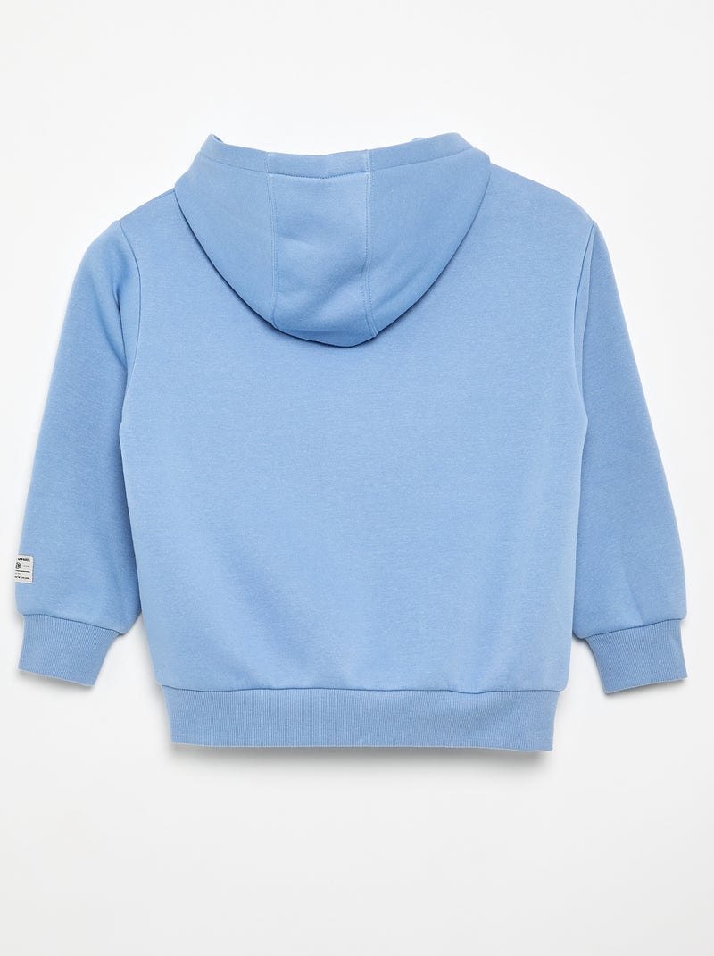 Sweat com capuz estampado Azul - Kiabi