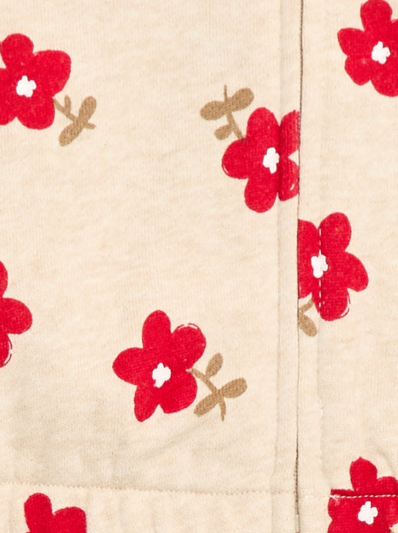 Sweat com capuz estampado Bege - Kiabi