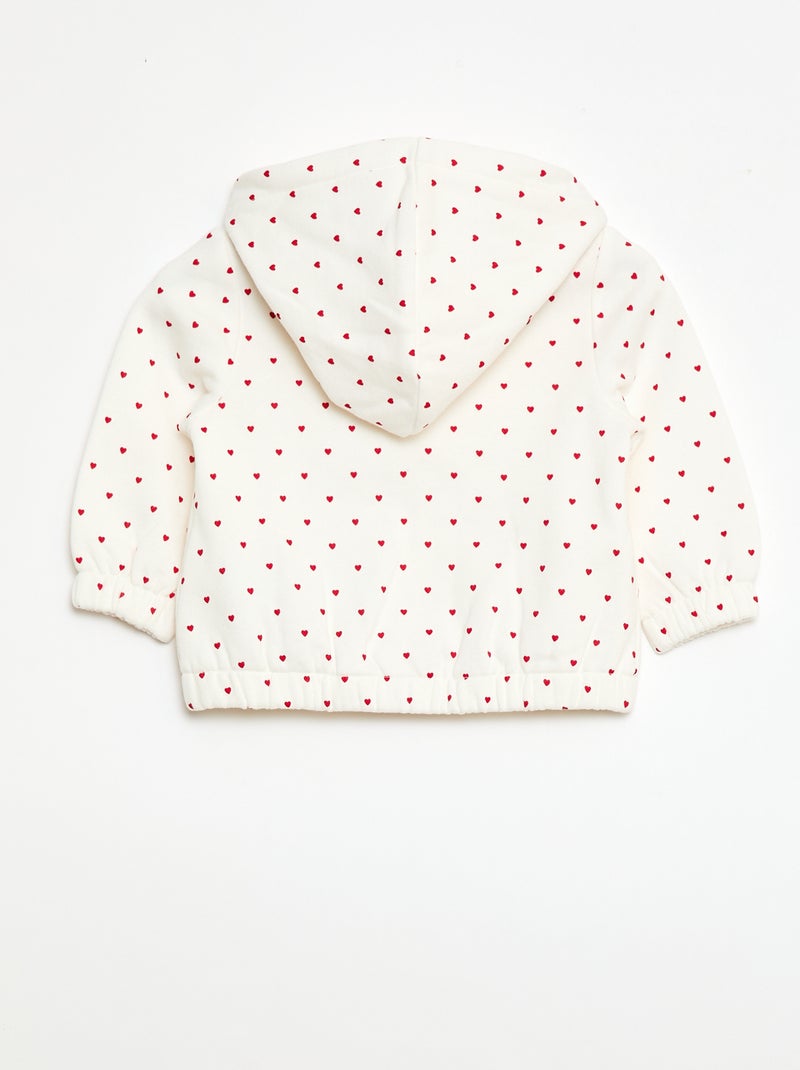 Sweat com capuz estampado Branco - Kiabi