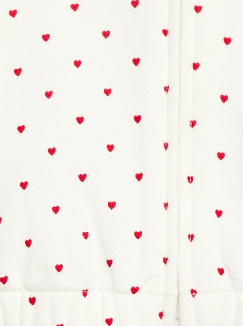 Sweat com capuz estampado Branco - Kiabi