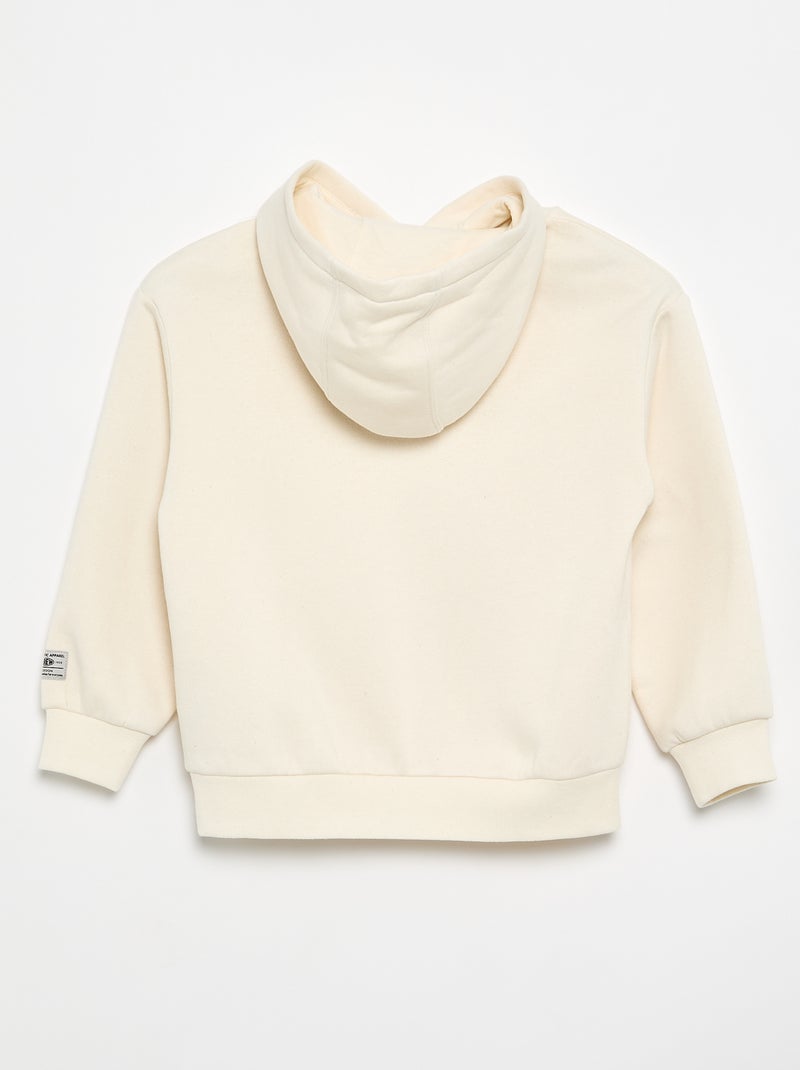 Sweat com capuz estampado Branco - Kiabi