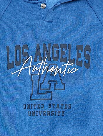 Sweat com capuz estampado com aberturas de zíper laterais - So Easy