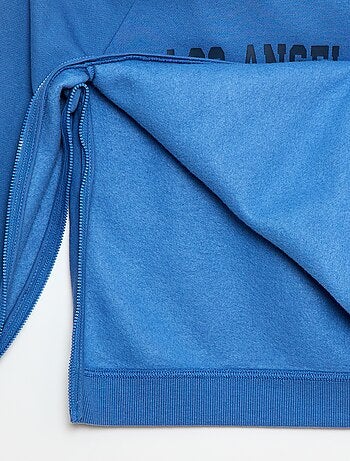 Sweat com capuz estampado com aberturas laterais com fecho - coleção fácil de vestir