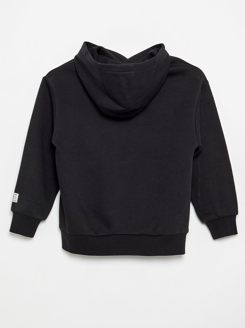 Sweat com capuz estampado Preto - Kiabi
