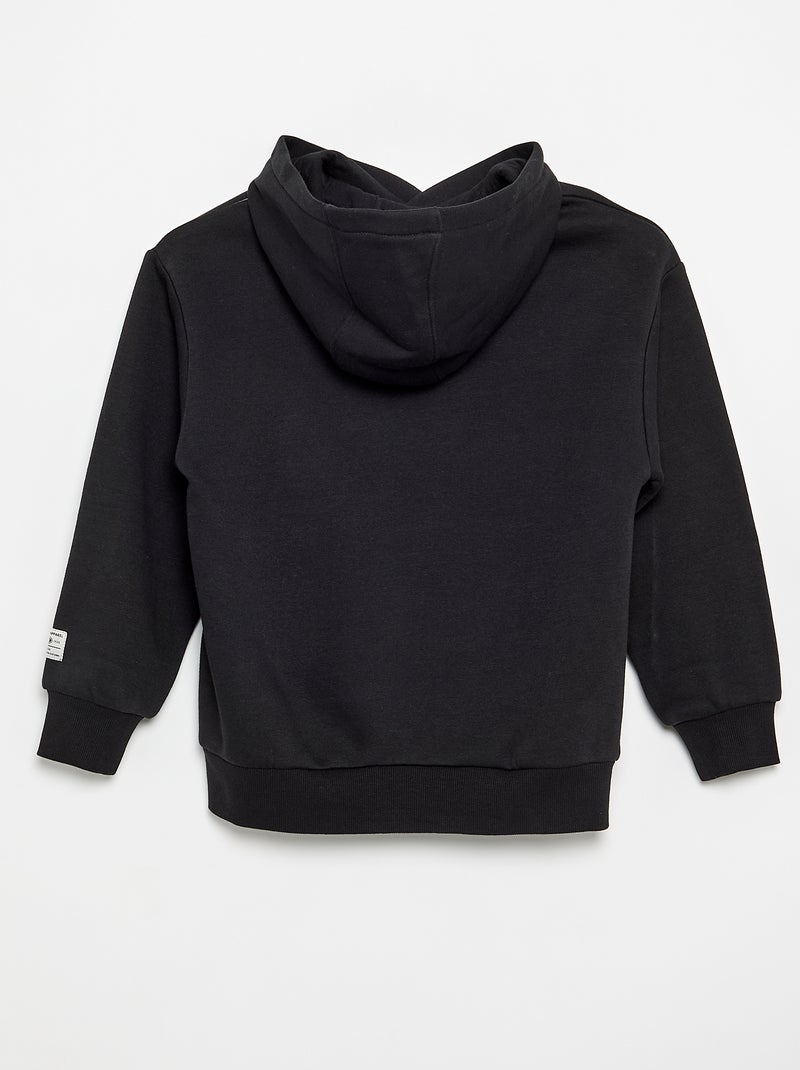 Sweat com capuz estampado Preto - Kiabi