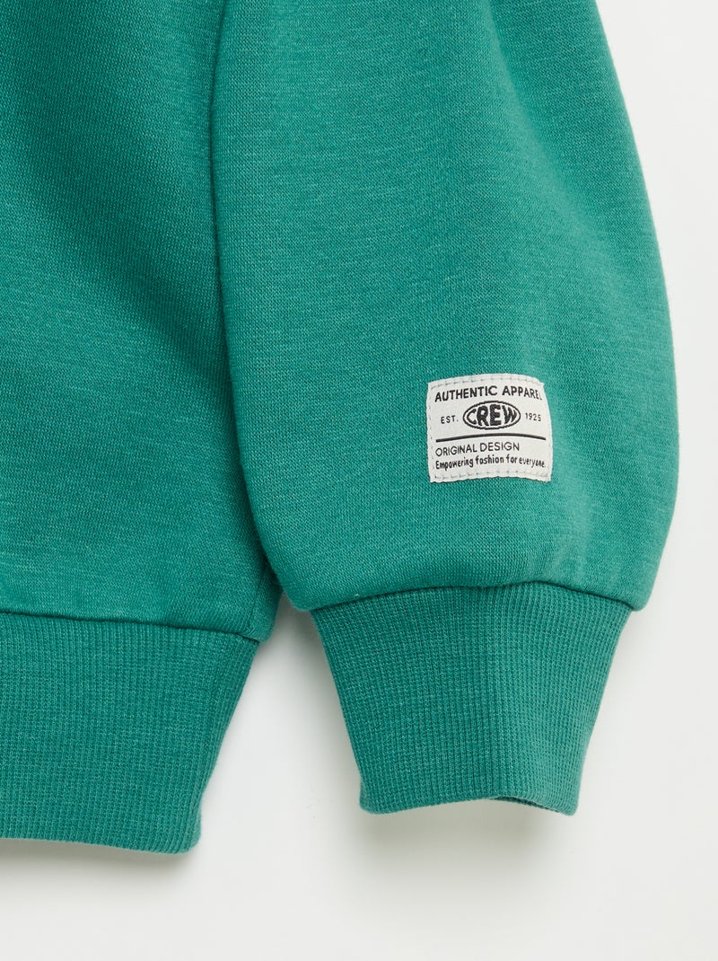 Sweat com capuz estampado Verde - Kiabi