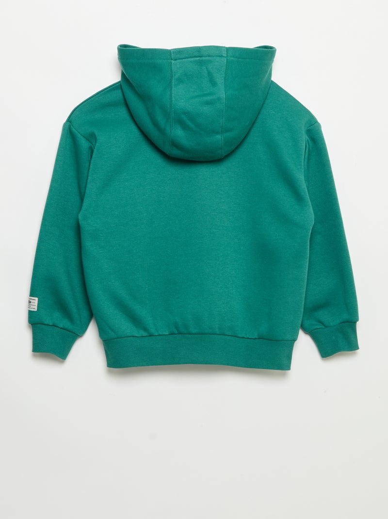 Sweat com capuz estampado Verde - Kiabi