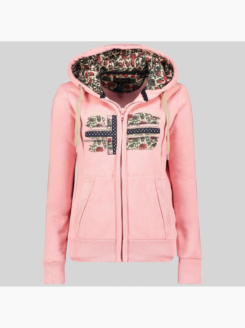 Sweat com capuz fabeaute – geographical norway Rosa-pálido - Kiabi