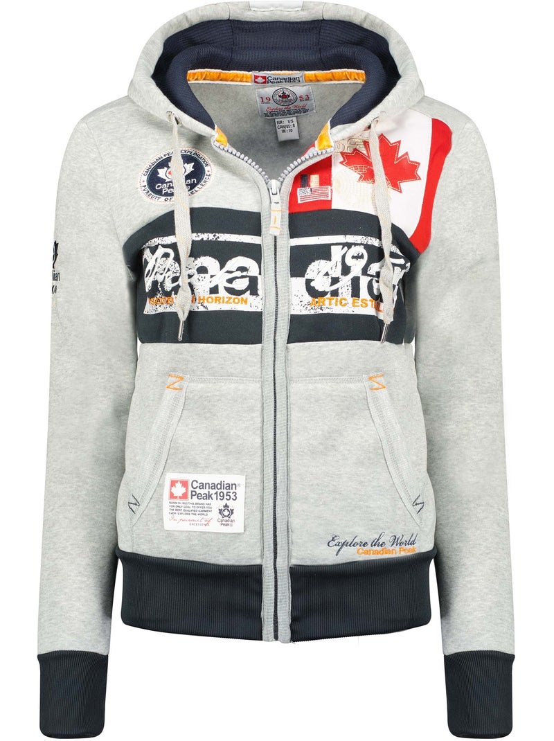 Sweat com capuz face – canadian peak Cinza claro - Kiabi