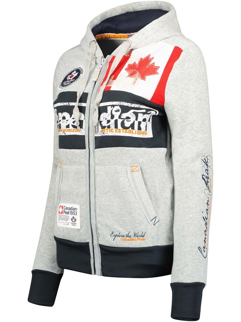 Sweat com capuz face – canadian peak Cinza claro - Kiabi