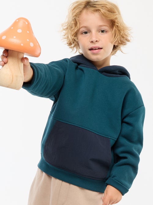 Sweat com capuz folgado em polar - Kiabi