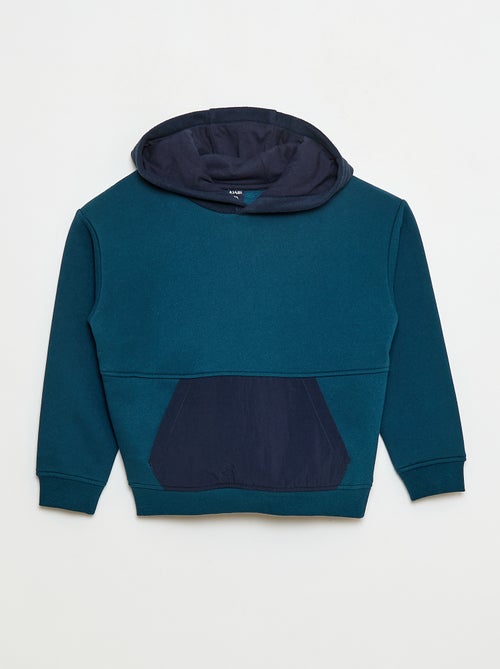 Sweat com capuz folgado em polar - Kiabi