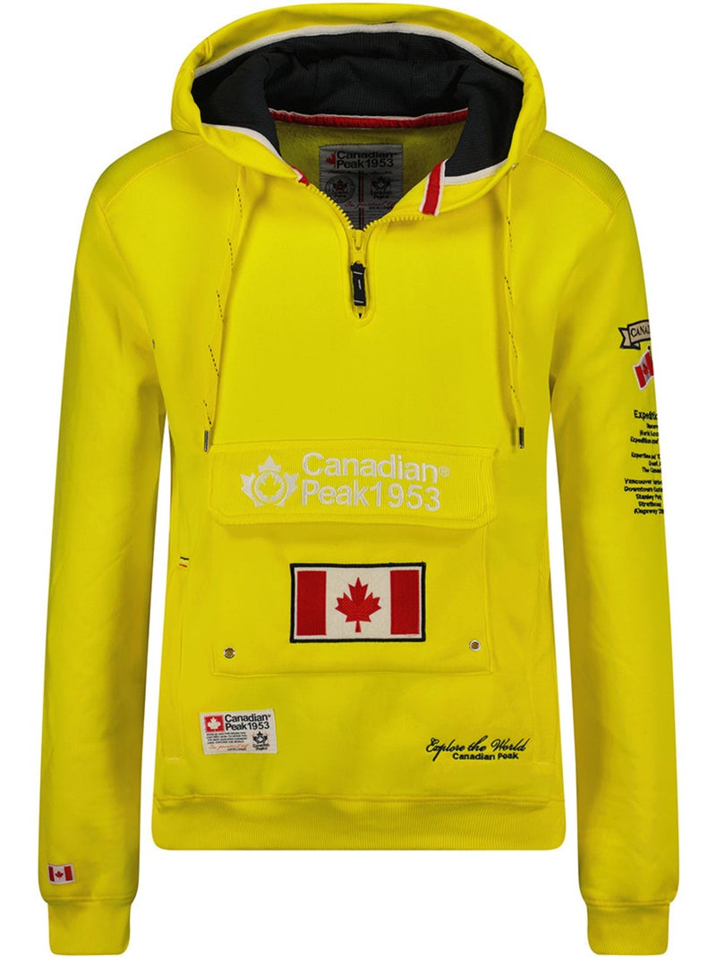 Sweat com capuz forrado galapagos – canadian peak Amarelo-fluorescente - Kiabi