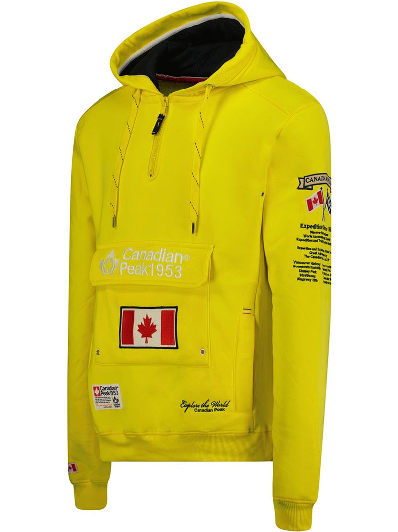 Sweat com capuz forrado galapagos – canadian peak Amarelo-fluorescente - Kiabi