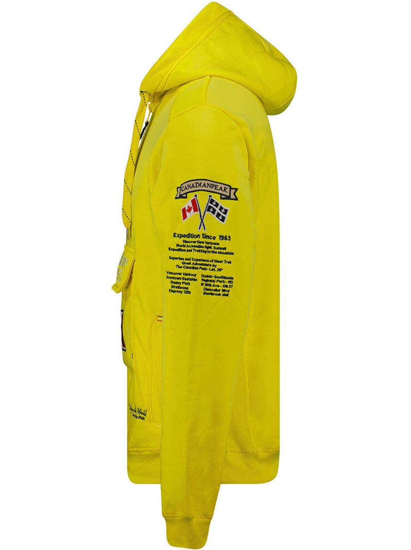 Sweat com capuz forrado galapagos – canadian peak Amarelo-fluorescente - Kiabi