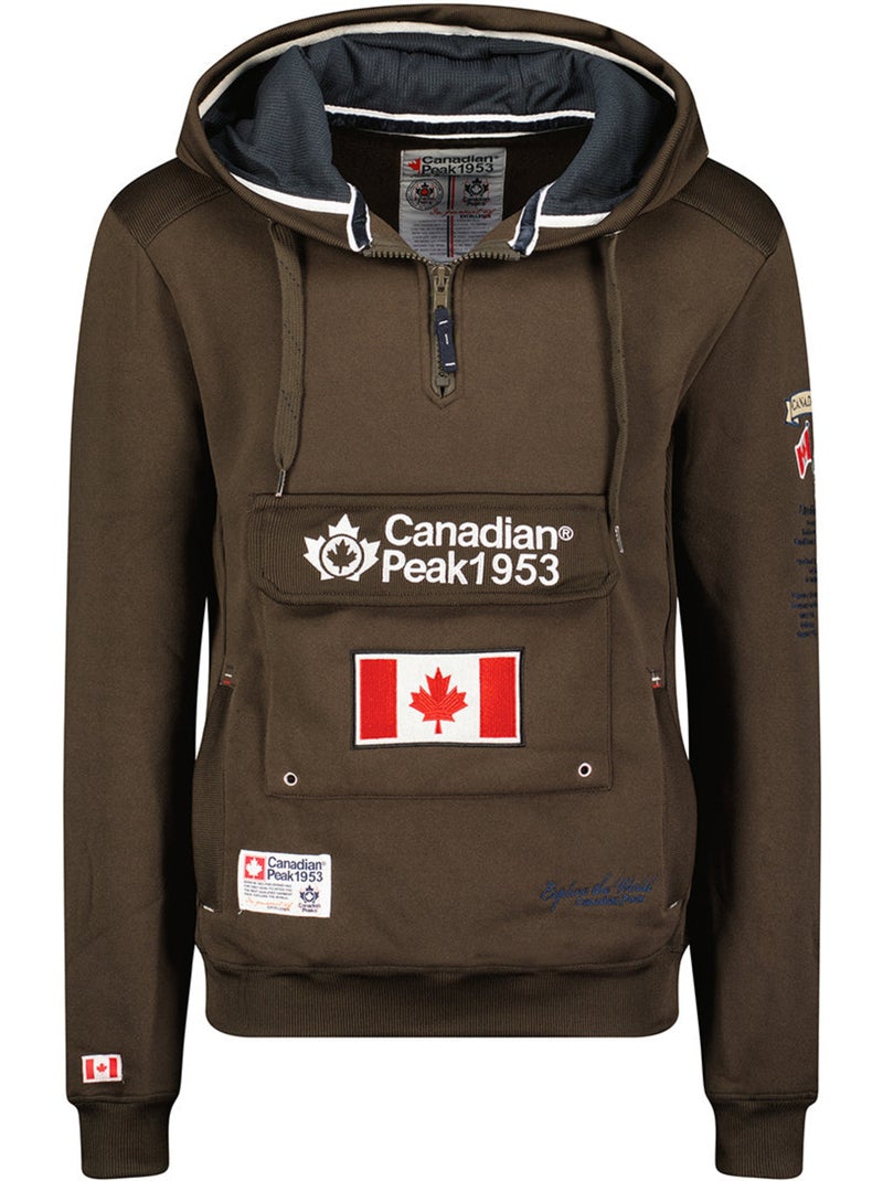 Sweat com capuz forrado galapagos – canadian peak Castanho - Kiabi
