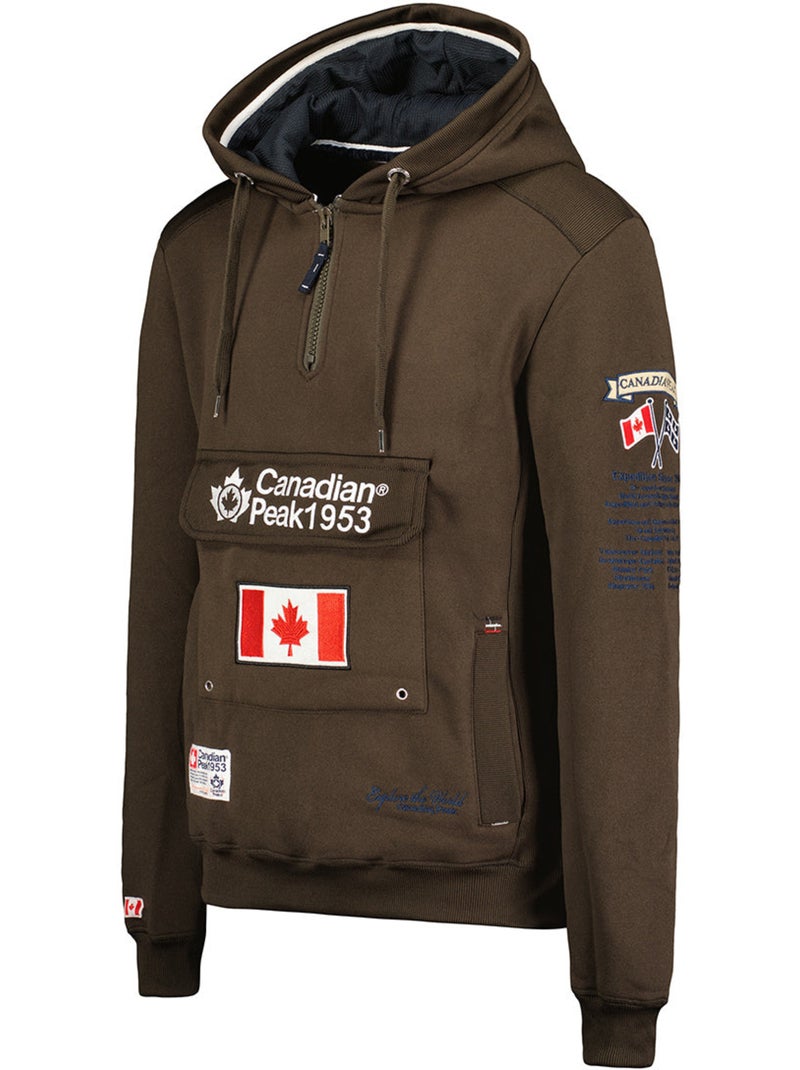 Sweat com capuz forrado galapagos – canadian peak Castanho - Kiabi