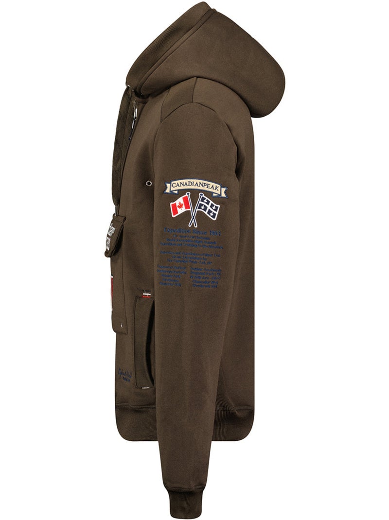 Sweat com capuz forrado galapagos – canadian peak Castanho - Kiabi