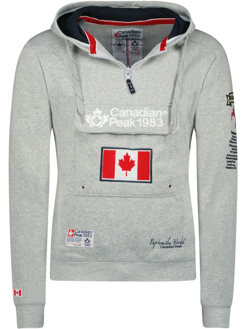 Sweat com capuz forrado galapagos – canadian peak Cinza claro - Kiabi