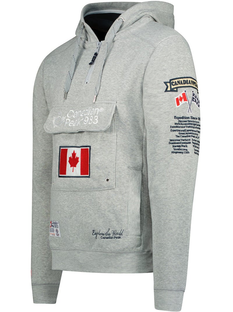 Sweat com capuz forrado galapagos – canadian peak Cinza claro - Kiabi