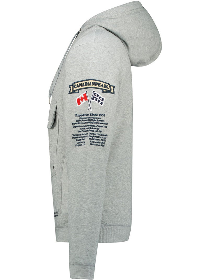 Sweat com capuz forrado galapagos – canadian peak Cinza claro - Kiabi