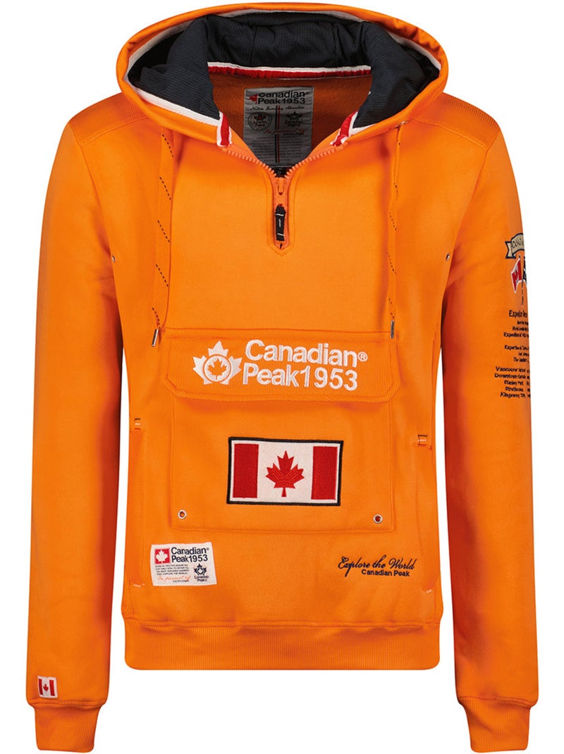 Sweat com capuz forrado galapagos – canadian peak Laranja-fluo - Kiabi